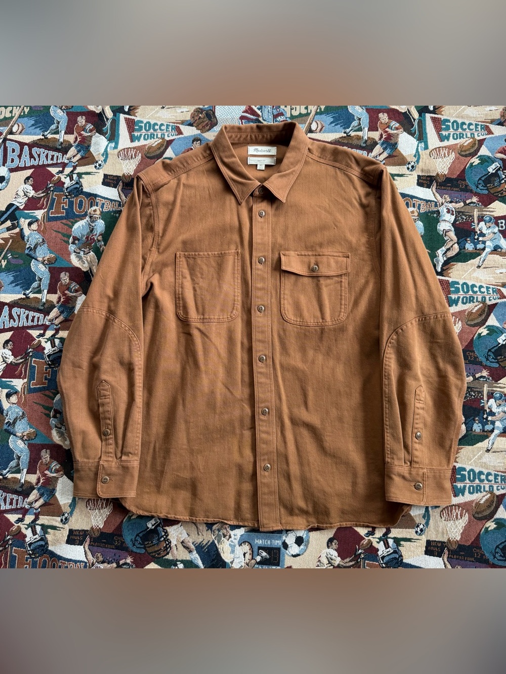 Men’s Madewell Burnt Orange Heavy Cotton Button up Shirt